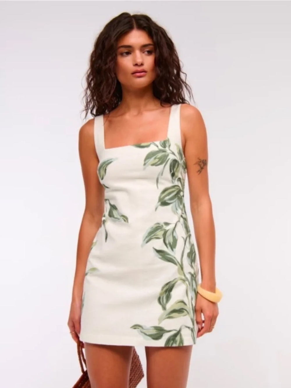 NWT Abercrombie & Fitch Scarlett Squareneck Linen-Blend Skort Dress